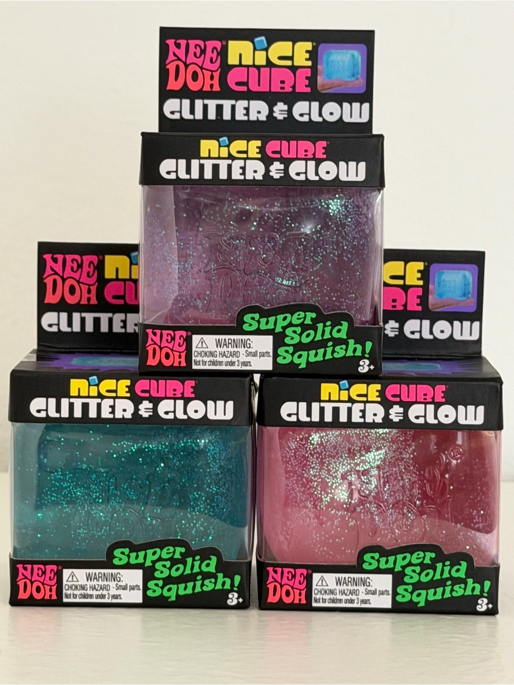 Needoh Glitter & Glow Nice Cube Bundle (Set of 3)